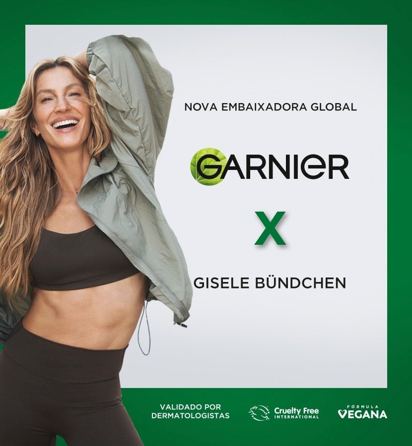 Gisele Bündchen, nova embaixadora global de Garnier.