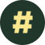 Ícone de hashtag (#).