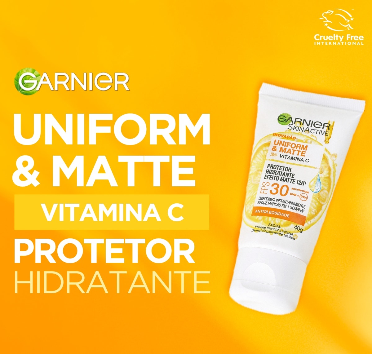Uniform & Matte, protetor solar hidratante com vitamina C.