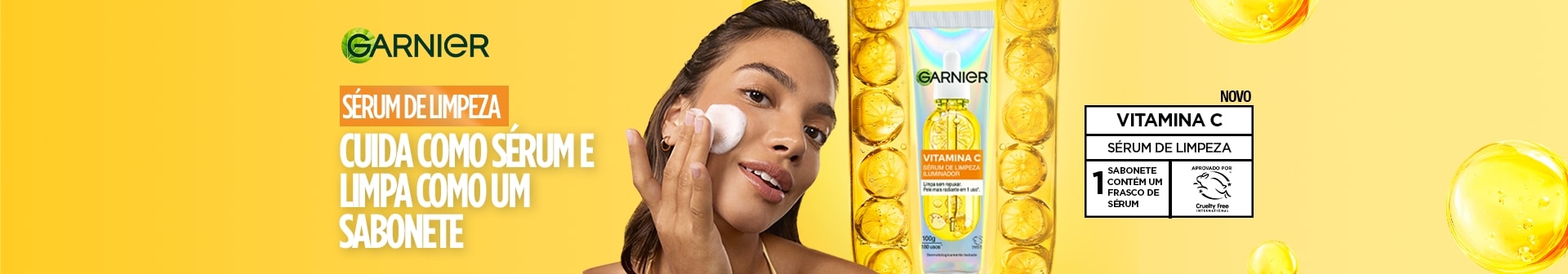 Cuida como sérum e limpa como sabonete.