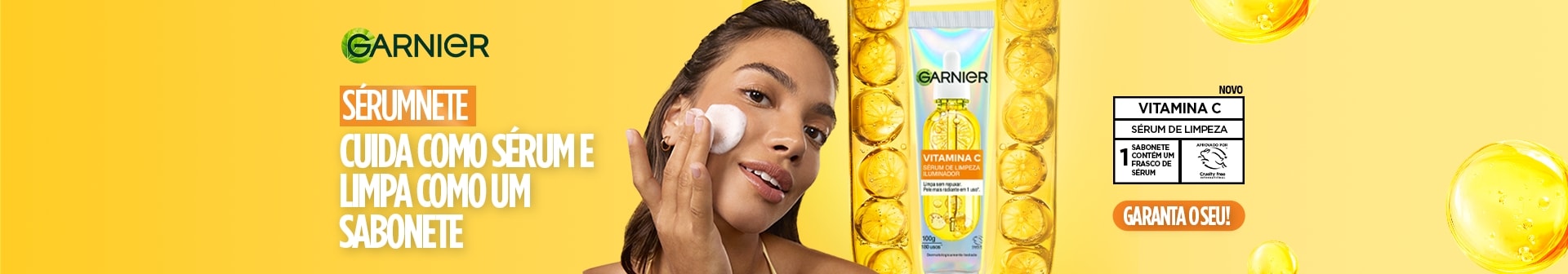 Cuida como sérum e limpa como sabonete.