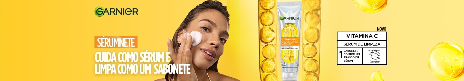 Cuida como sérum e limpa como sabonete.