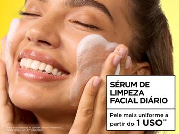 Sérum de limpeza facial diário. Pele mais uniforme a partir do 1º uso.
