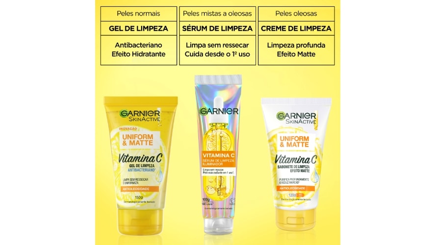 Rotinas de limpeza de Garnier.
