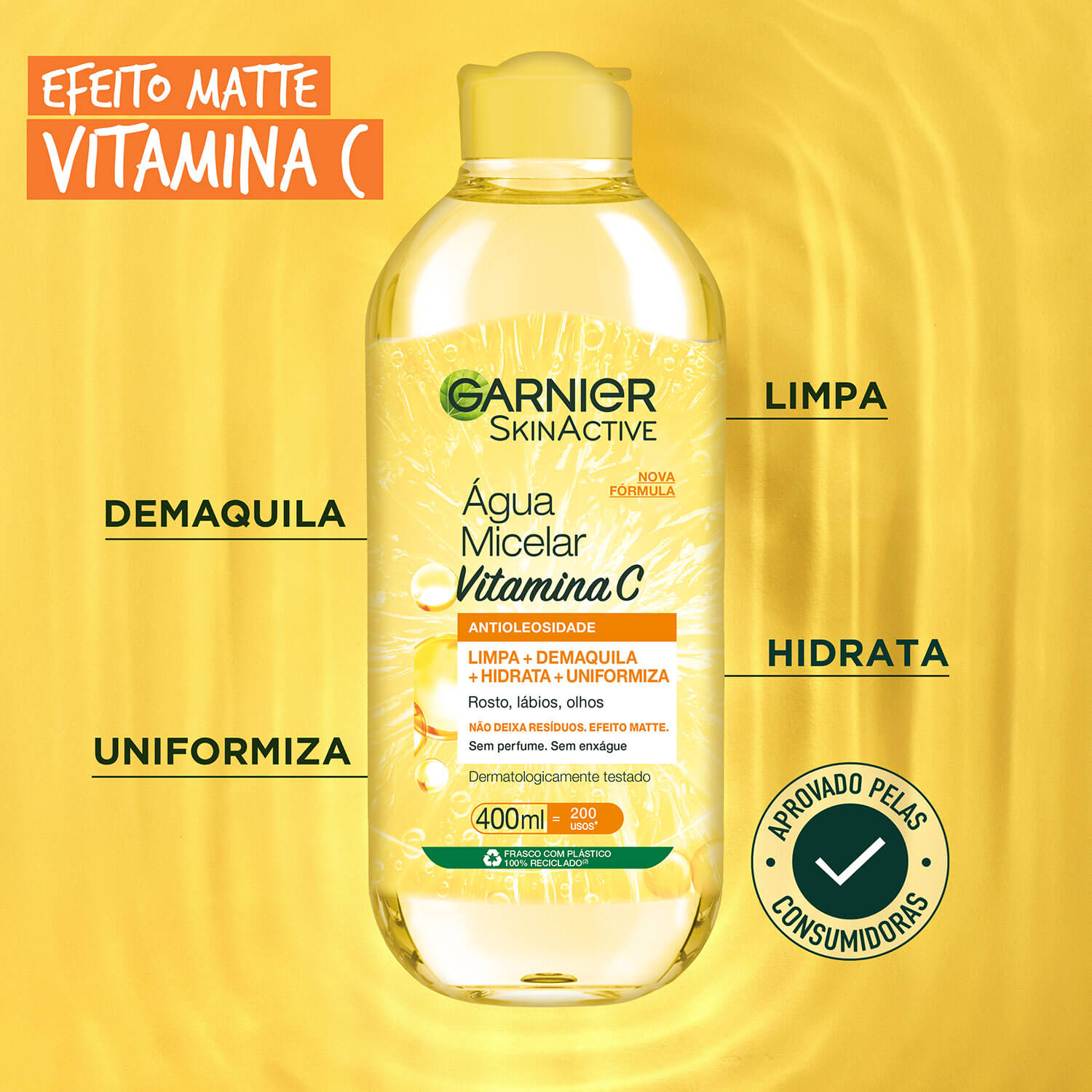 Imagem Água Micelar Antioleosidade com Vitamina C | Benefícios | Garnier