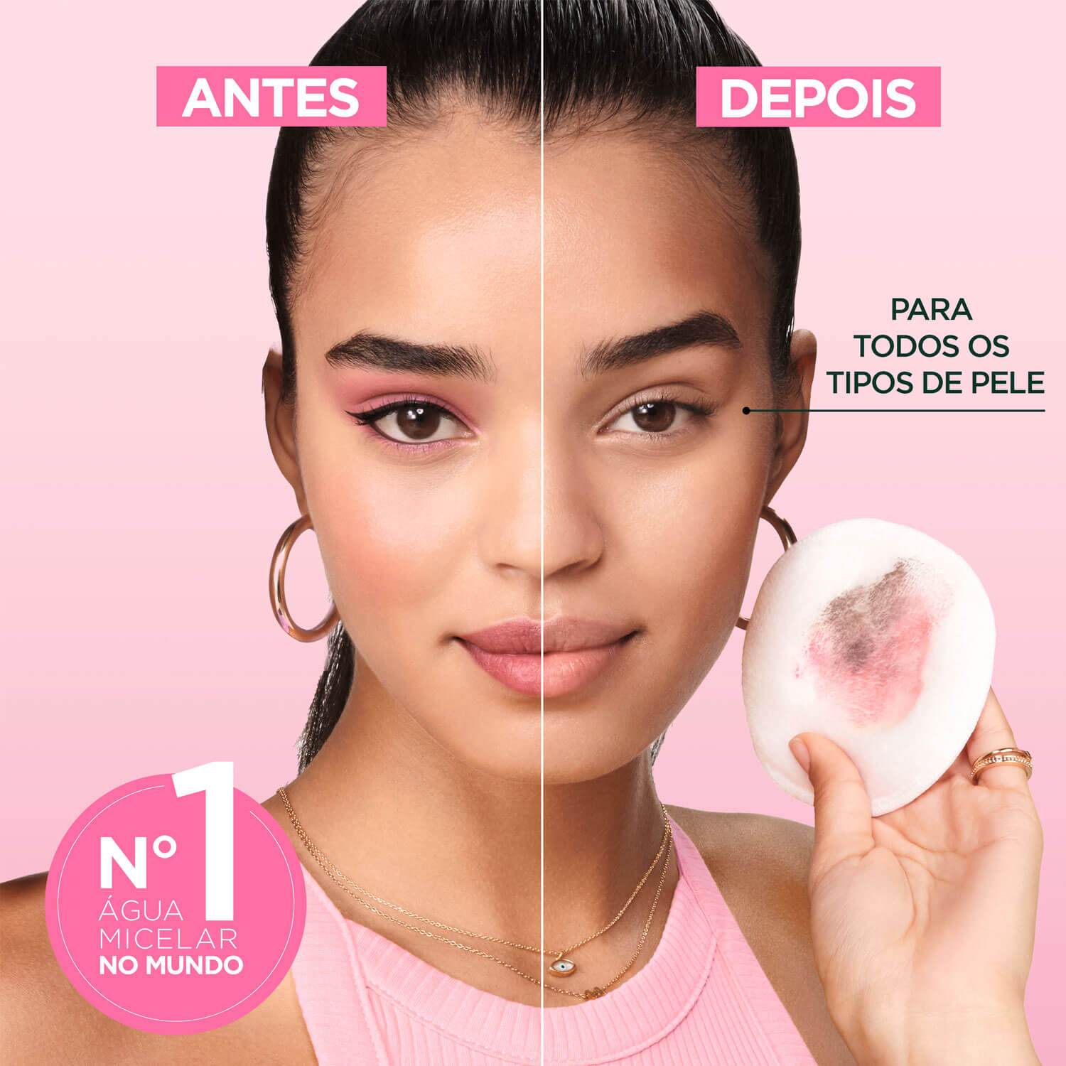 Imagem Água Micelar Tudo em Um | Antes e Depois | Garnier