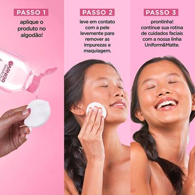 Imagem Água Micelar Tudo em Um | Passo a passo | Garnier