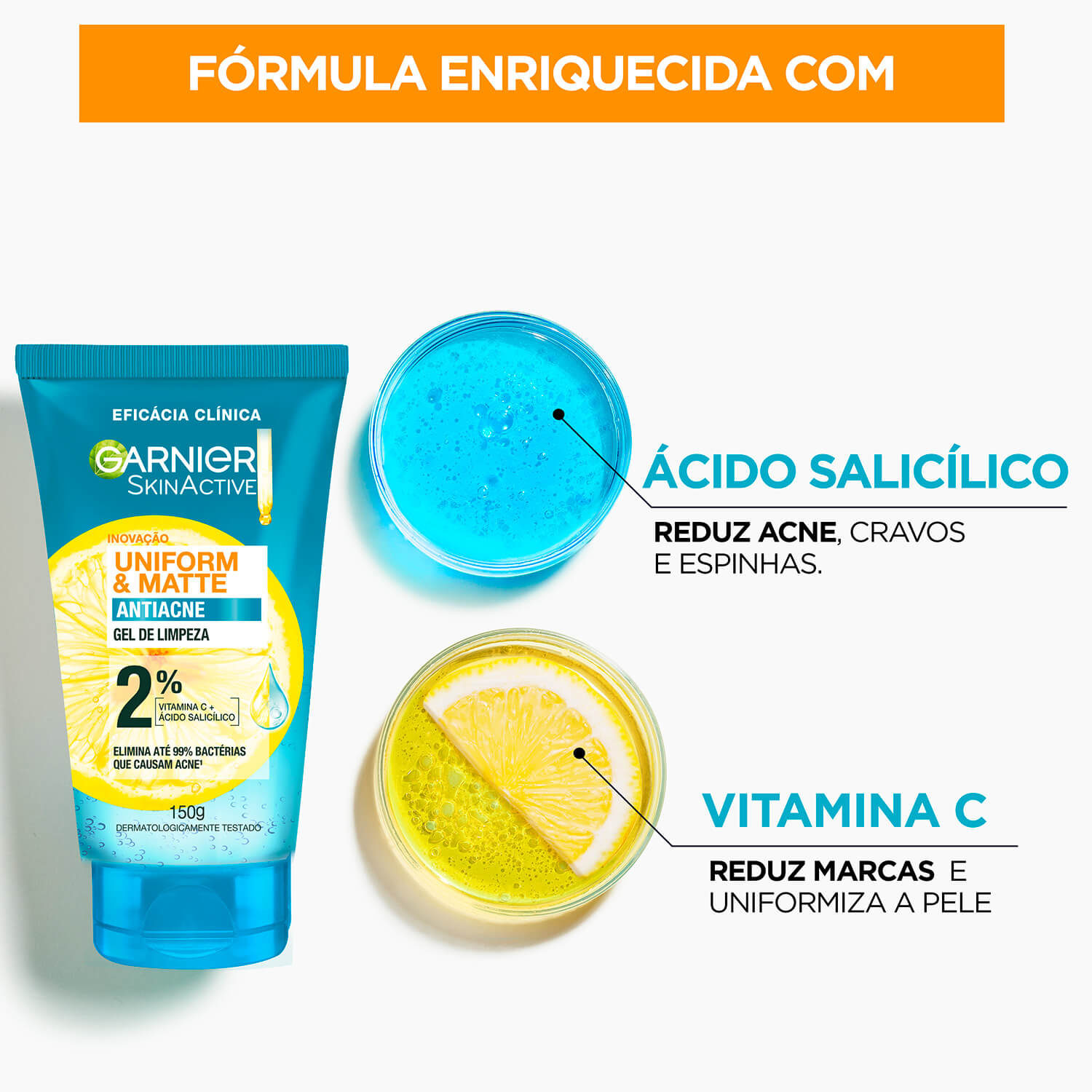 Imagem Gel de Limpeza Antiacne | Ingredientes |Garnier