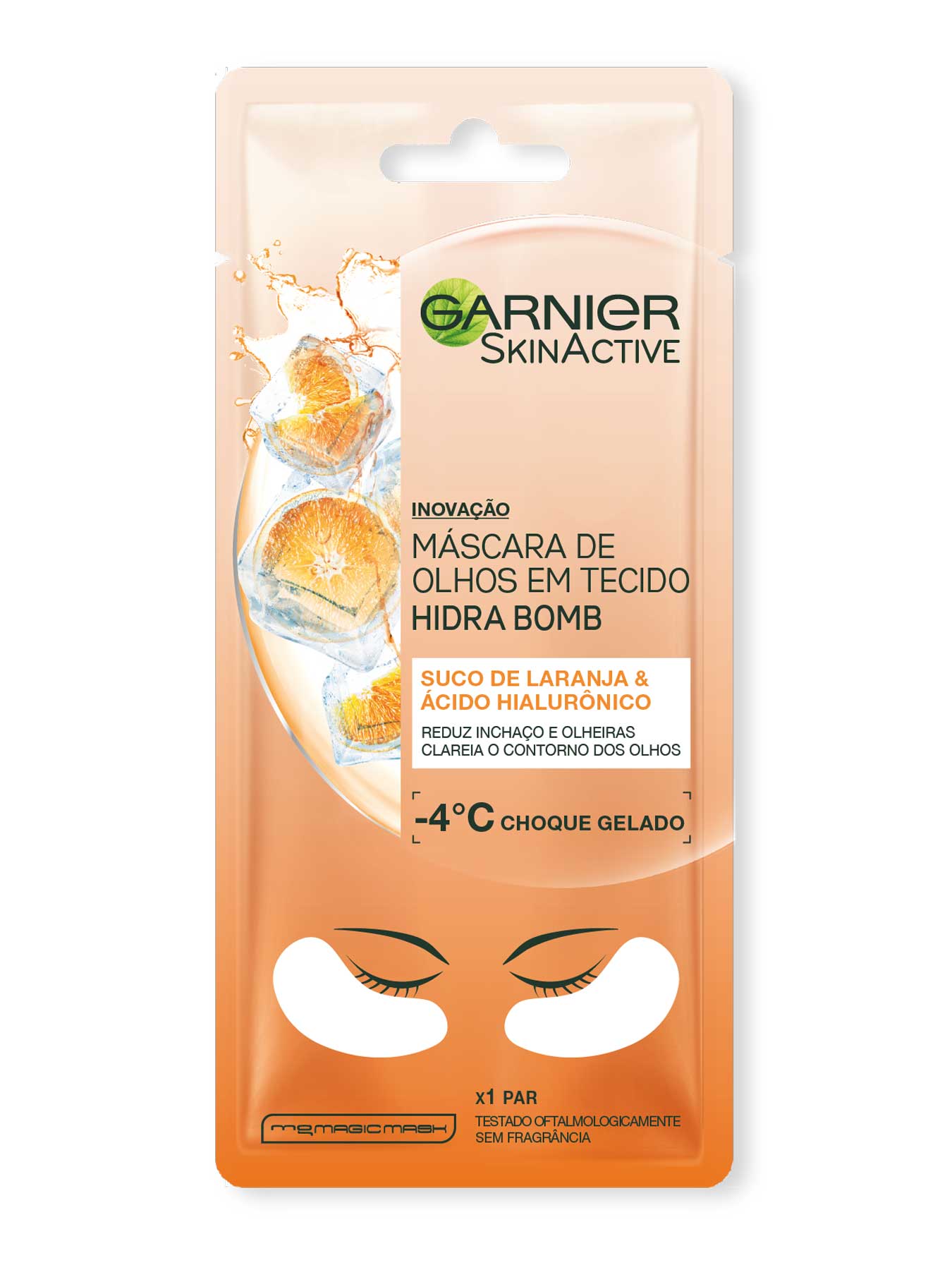 Máscara de Olhos Ácido Hialurônico + Laranja Garnier Skin - 6g
