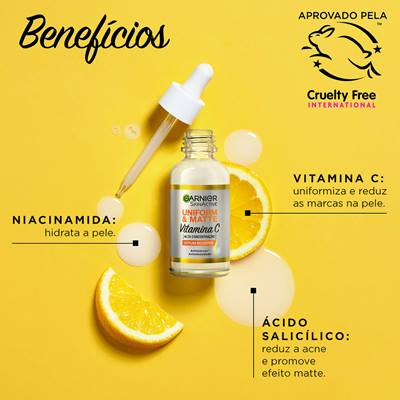 Imagem mostrando benefícios do Sérum Booster Antimarcas | Garnier
